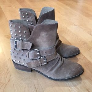 Dolce Vita spike stud suede strappy boots